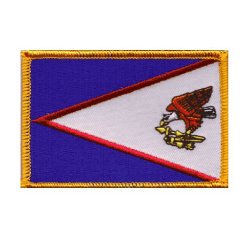 Image 1 of American Samoa Flag World Rectangular Embroidered Cloth Patch Set x 3