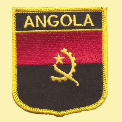 Image 0 of Angola Flag World Shield Embroidered Cloth Patch Set x 6