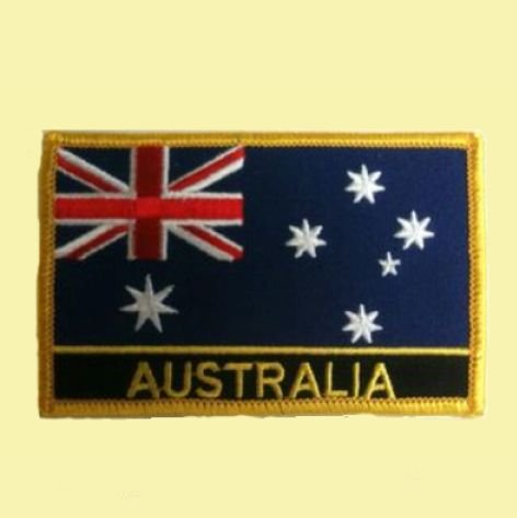Image 0 of Australia Flag Country Rectangular Embroidered Cloth Patch Set x 3