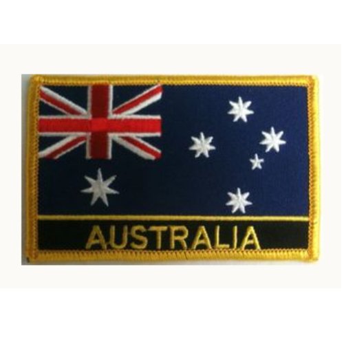 Image 1 of Australia Flag Country Rectangular Embroidered Cloth Patch Set x 3