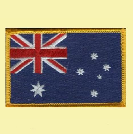 Image 0 of Australia Flag World Rectangular Embroidered Cloth Patch Set x 6