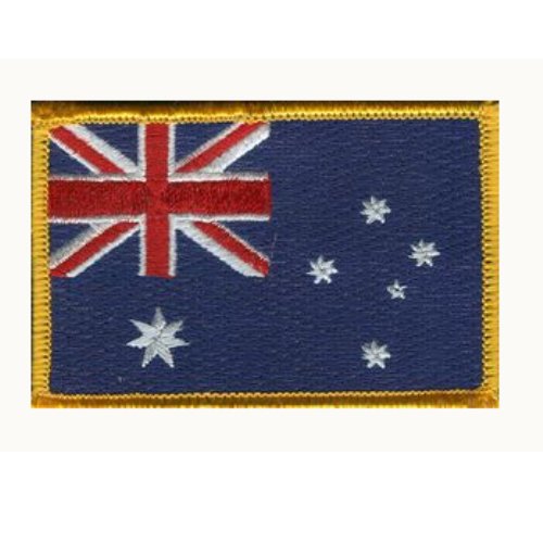Image 1 of Australia Flag World Rectangular Embroidered Cloth Patch Set x 6