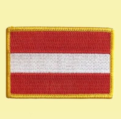 Image 0 of Austria Flag World Rectangular Embroidered Cloth Patch Set x 3