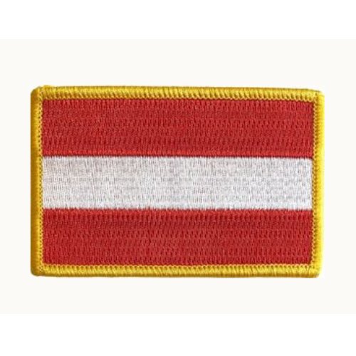 Image 1 of Austria Flag World Rectangular Embroidered Cloth Patch Set x 3