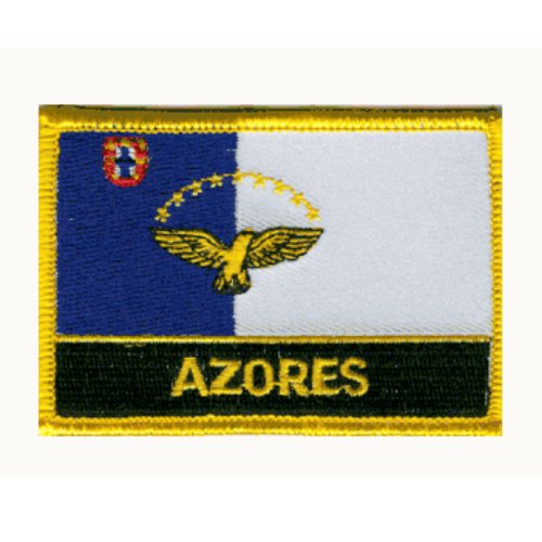 Image 1 of Azores Flag Country Rectangular Embroidered Cloth Patch Set x 3