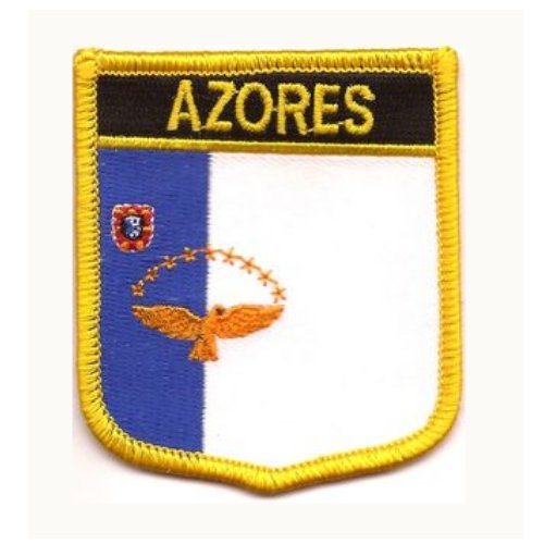 Image 1 of Azores Flag World Shield Embroidered Cloth Patch Set x 3