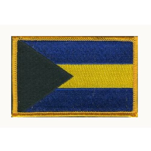 Image 1 of Bahamas Flag World Rectangular Embroidered Cloth Patch Set x 6