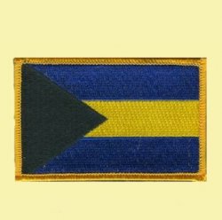 Bahamas Flag World Rectangular Embroidered Cloth Patch Set x 6