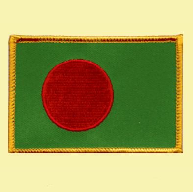 Image 0 of Bangladesh Flag World Rectangular Embroidered Cloth Patch Set x 6