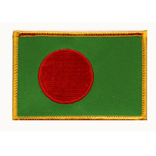 Image 1 of Bangladesh Flag World Rectangular Embroidered Cloth Patch Set x 6