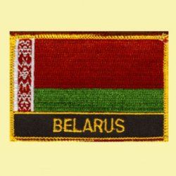 Belarus Flag Country Rectangular Embroidered Cloth Patch Set x 3