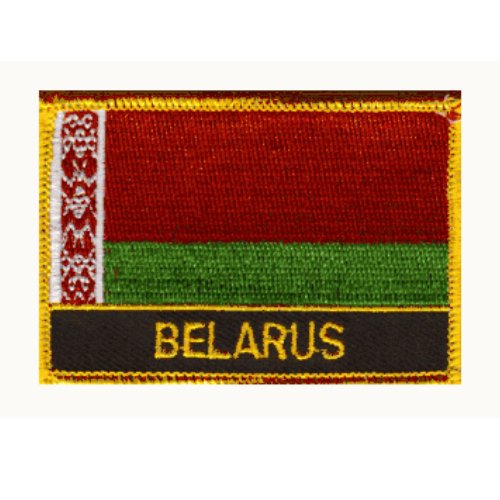 Image 1 of Belarus Flag Country Rectangular Embroidered Cloth Patch Set x 6