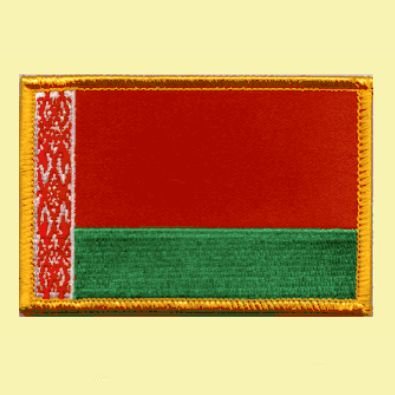 Image 0 of Belarus Flag World Rectangular Embroidered Cloth Patch Set x 6