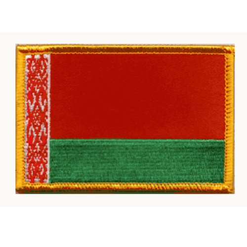 Image 1 of Belarus Flag World Rectangular Embroidered Cloth Patch Set x 6