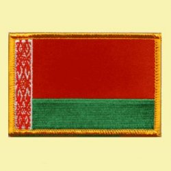 Belarus Flag World Rectangular Embroidered Cloth Patch Set x 6