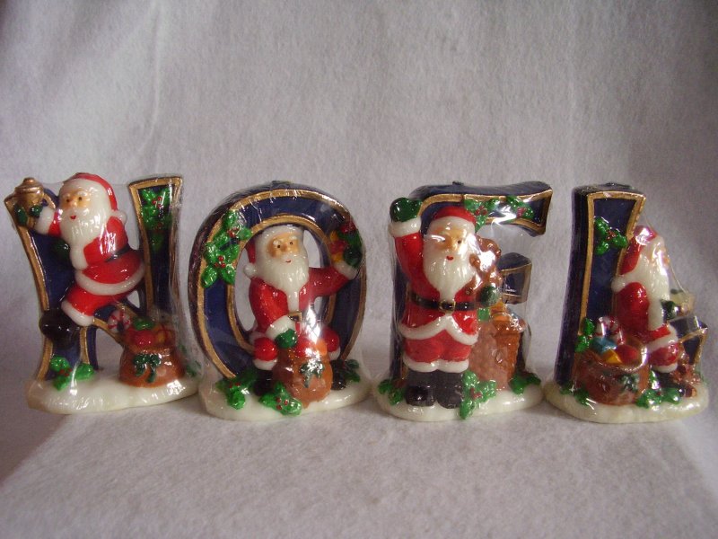 Christmas Noel Santa Candles