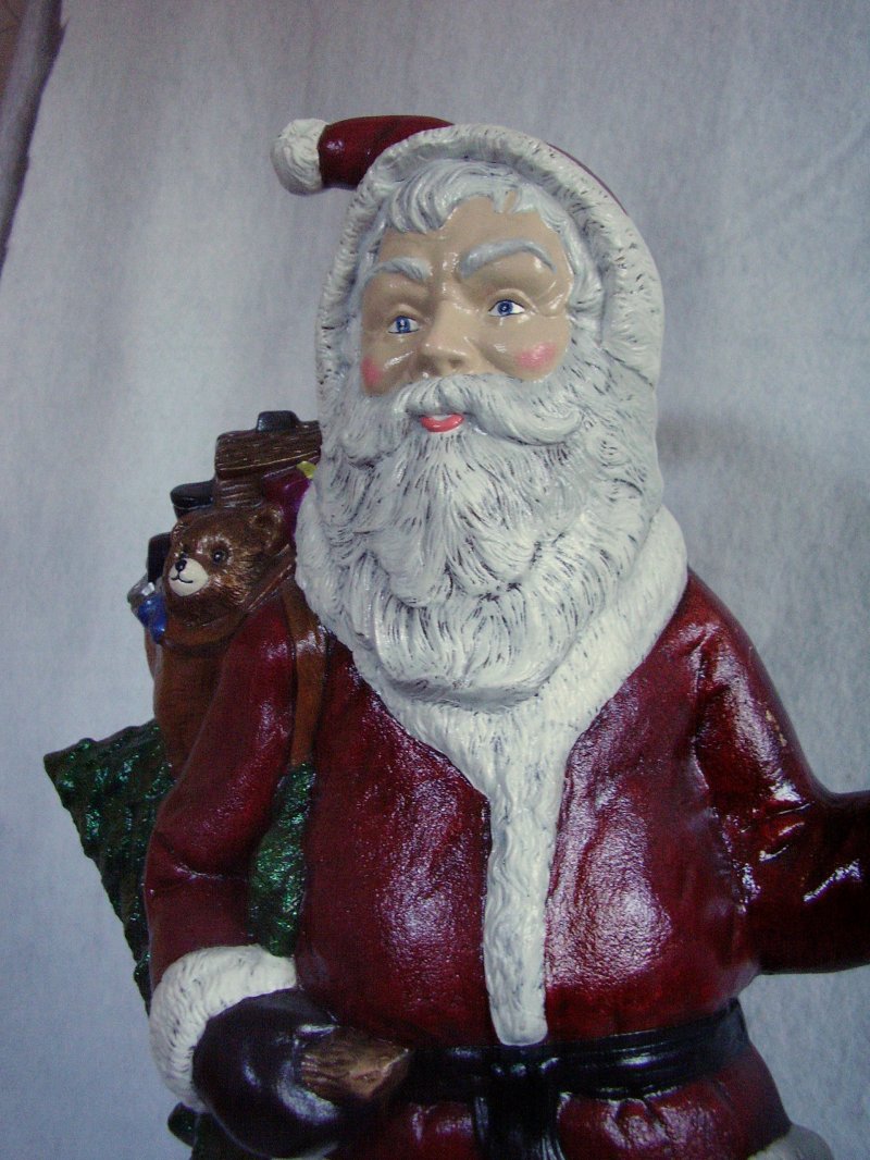 Large Ceramic Father Christmas Santa Statue Figure Lighted Lantern 20