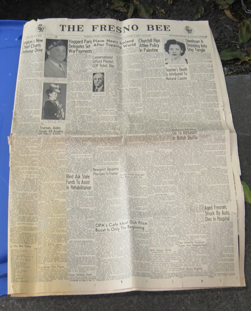 California Fresno Bee Newspaper, October 5, 1946
