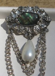 '.Abalone, MOP, Faux Pearl Pin.'