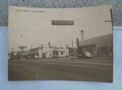 Sunland California Real Photo Postcard, 1940s Street Scene