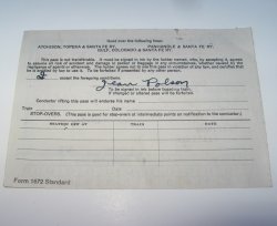'.1943 AT&SF Railway Ticket.'