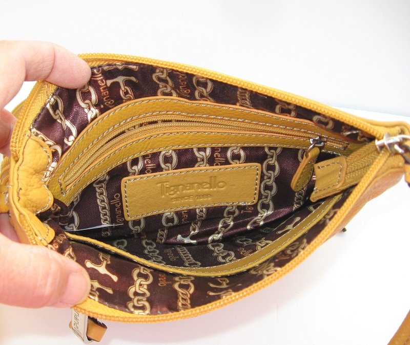 Tignanello Leather Zip Top Crossbody Bag, Discontinued, New