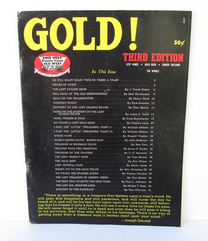GOLD Magazine, Third Printed Edition 1971, Mines Treasures
