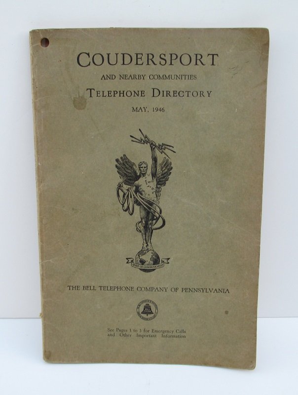 Coudersport Pennsylvania PA 1946 Telephone Directory