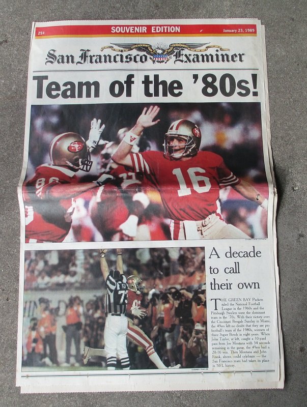 San Francisco Chronicle, 49ers Super Bowl XXIII, Jan 23, 1989 Complete