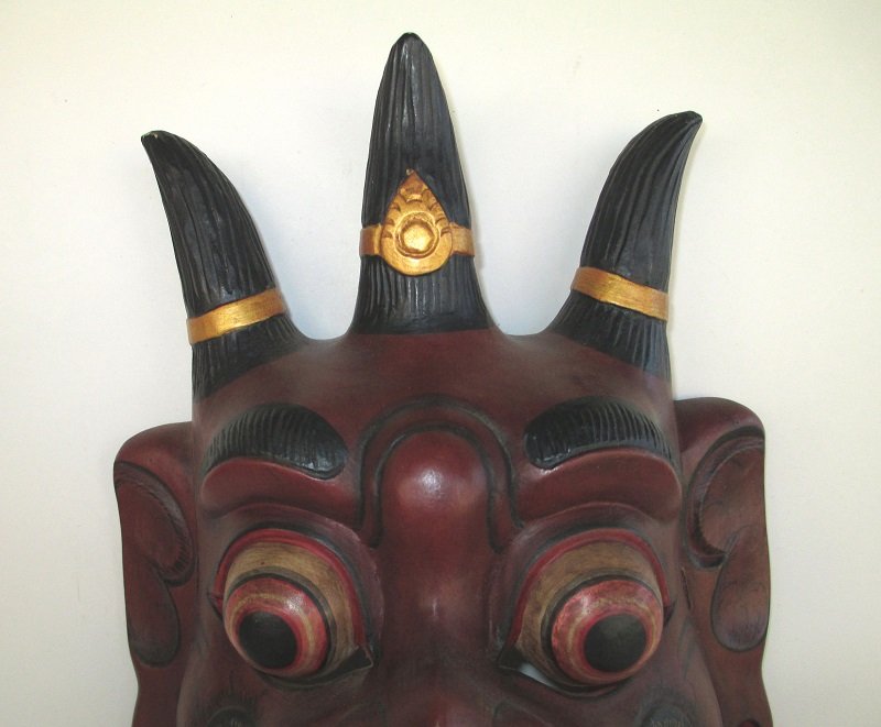 Barong Spirit Mask, Carved Wood, 1950s Indonesia