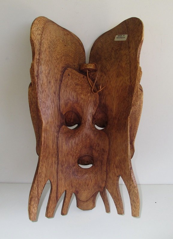 Back side. Tribal Face Mask, Medium, Hand Carved, c1950s