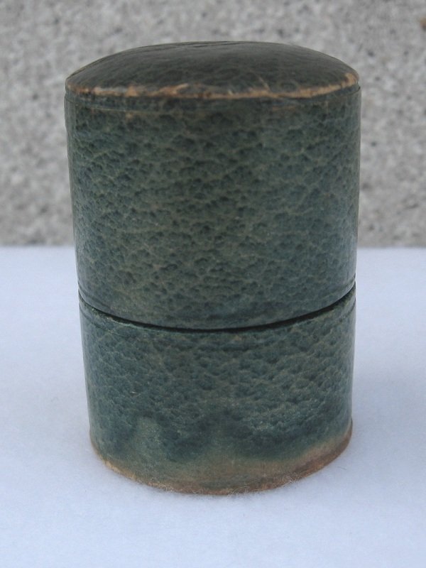 Set of 3 Metal Shot Glasses in Leather Case, 1940s Germany