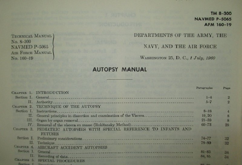 U.S. Military Autopsy Manual, July 1960