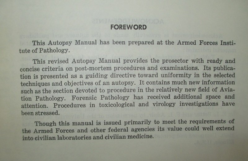 U.S. Military Autopsy Manual, July 1960