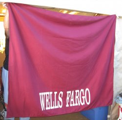 Wells Fargo Bank Tablecloth, 56 x 68 inches, Burgundy