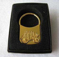 Wells Fargo Bank Twist Key Ring with Stagecoach, Unused