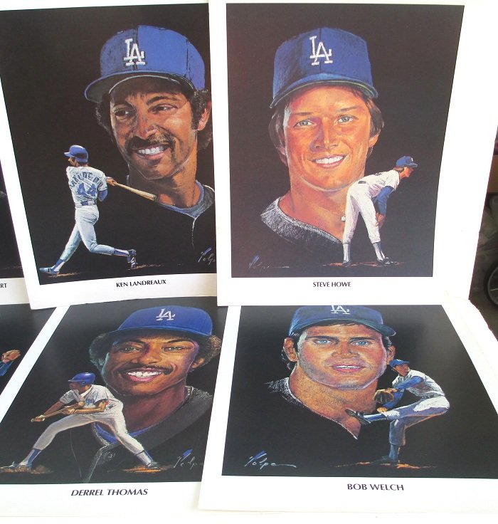 Dodgers, Union 76 Portrait Reproductions, 8 Different Players, 1982
Ken Landreaux
Steve Howe
Derrel Thomas
Bob Welch
