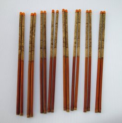 Chopsticks, 8 pr High Quality Design Wood. Never used