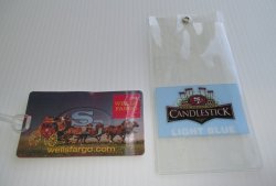 Wells Fargo SF 49ers Bag Tag, Candlestick Park Ticket Sleeve