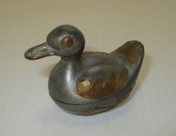 Duck Trinket Box, Pewter with Brass Accents, 2.5 inch long