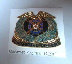 1 Quartermaster Regimental DUI Insignia Pin, U.S. Army