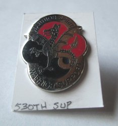 530th Support Battalion Warrior Spirit DUI Insignia Pin