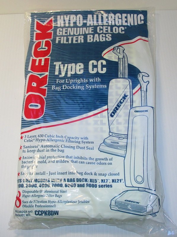 Oreck Hypo Allergenic CC Vacuum Bags, Sealed Set of 8, QVC