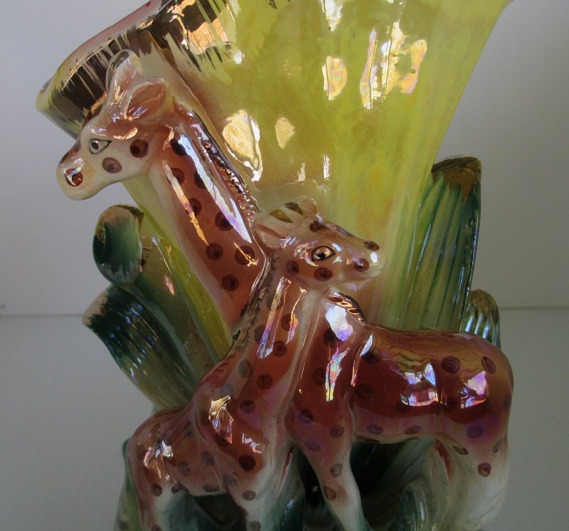 Dee Bee Co. Imports Giraffe Family Vase, Vintage 1950s