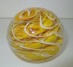 Michael Nourot Art Glass Sphere Orb Paperweight
