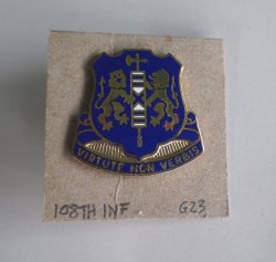 108th U.S. Army Infantry Insignia Pin, Virtute Non Verbis