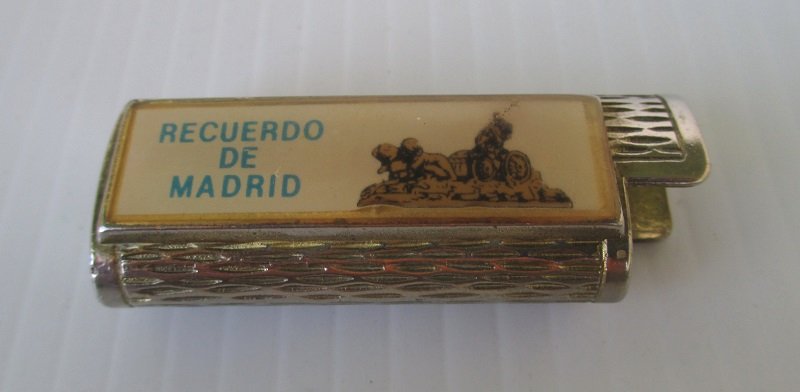 Madrid Spain Souvenir Recuerdo de Madrid Bic Lighter Holder