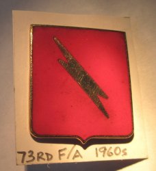 73rd Field Artillery Regiment Insignia Pin, U.S. Army 1960s