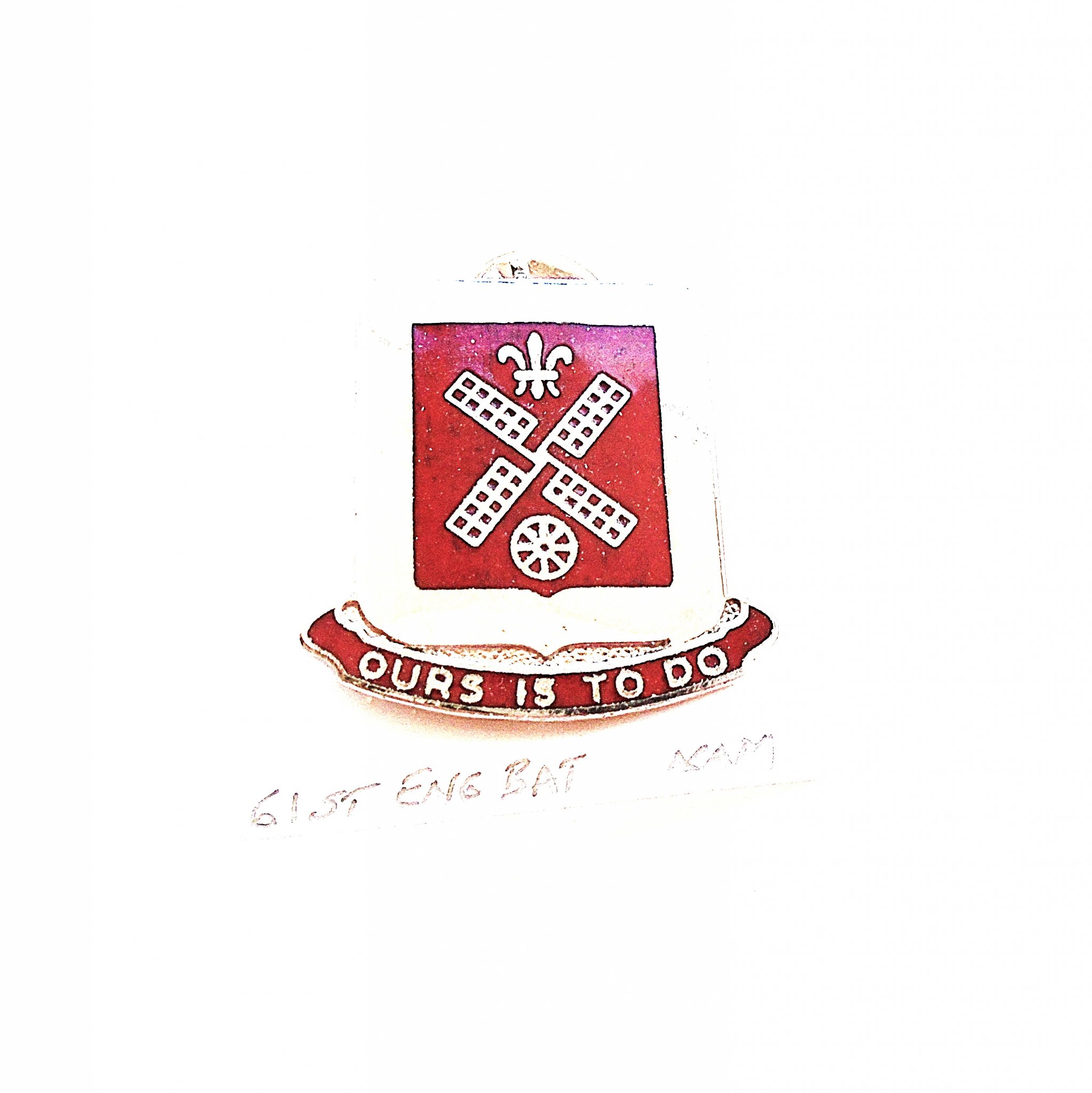 61st Engineer Battalion U.S. Army Insignia DI Pin, Vietnam