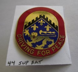 44th Support Battalion U.S. Army DUI Insignia Pin